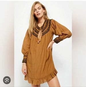 Free People Erin Embroidered Mini Dress Size XL NWT